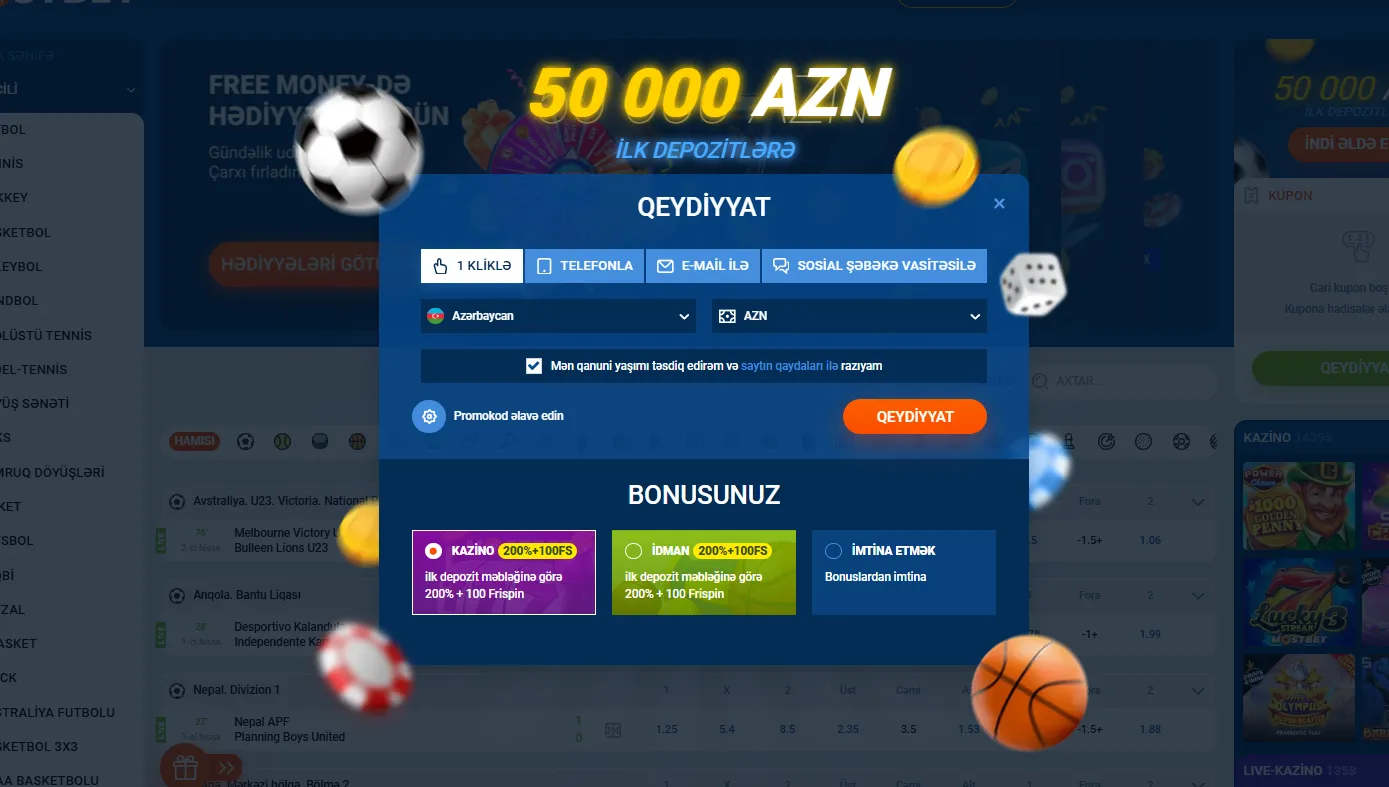 Mostbet AZ: qeydiyyat və giriş